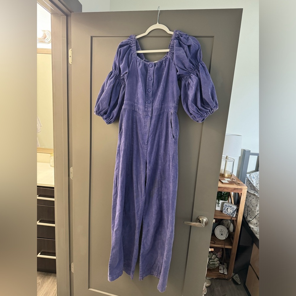 Purple corduroy jumpsuit